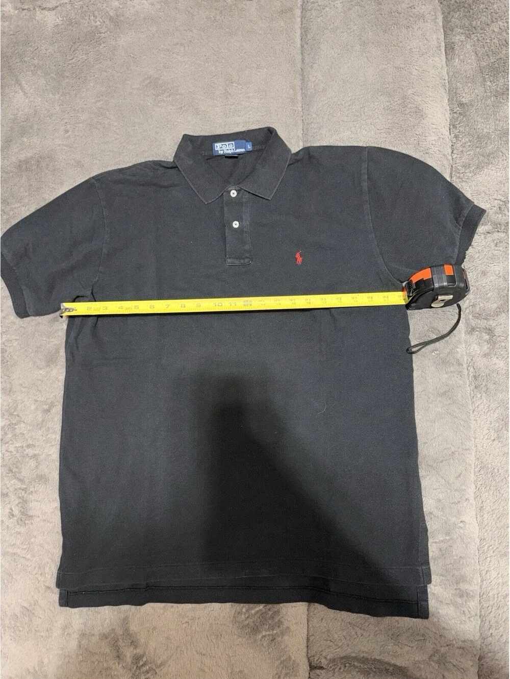 Polo Ralph Lauren Mens Large Black Red Pony Short Sleeve
